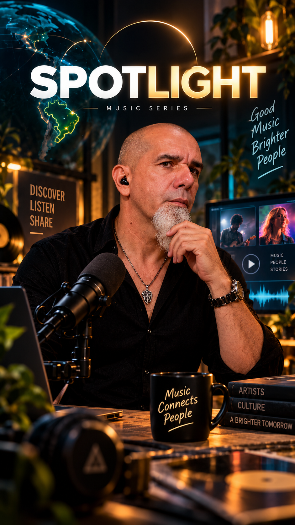 Spotlight music series cover featuring curator André Mendonça